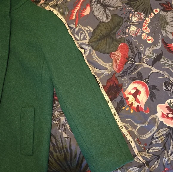 JCrew Green Women's Wool Blend Stand-Collar Coat Size 4 - Picture 9 of 9